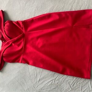 Red Sheath Mini Dress with Sweetheart Neckline